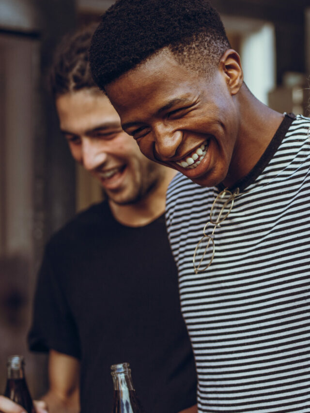 Cheerful young friends hangout out in the city