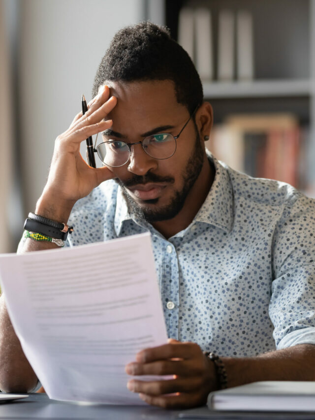 Stories African American man dissatisfied by bad news received in letter